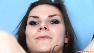 The girl came to porn casting in stockings and panties to show her talents