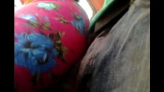A guy is rubbing his dick through a riser on girls in the bus