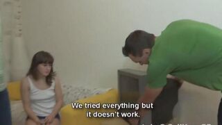 Pervert guy fucked his stepsister and then she gave him a deepthroat blowjob