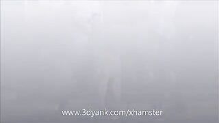 Babe anime has sex with two big black monsters
