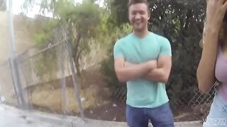 The guy is fucking on the street camera with a picked up girl