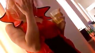 College students have an orgy after a party in honor of Halloween