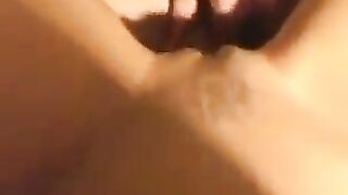A girl with a sexy slender body has intense close-up sex on the bed