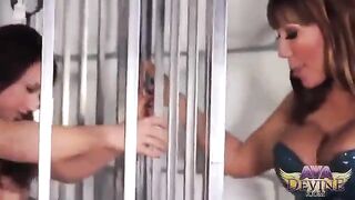 Two mature lesbians enjoy each other with a strapon