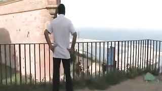 Group sex with hot guys and girls in public place