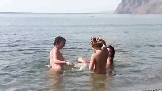 Nudist beach where everyone is completely naked