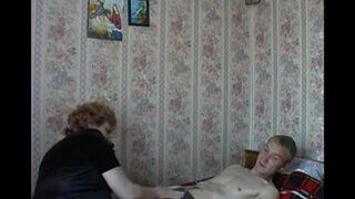 A hot woman has sex with her son on a hidden camera