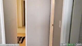 Student fucks a girl in a hostel room, wild party