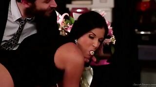 The boss licks the hairy pussy of his sexy secretary in the office