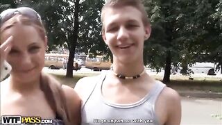 Two girls were licked by a cunning guy