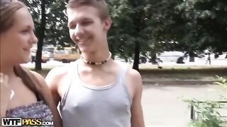 Two girls were licked by a cunning guy