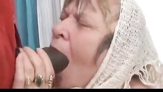 The negro with the big cock fucks his friend's older grandmother