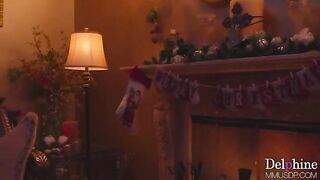 A hot blondie is doing a cunny Christmas for you