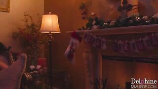 A hot blondie is doing a cunny Christmas for you