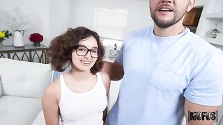 Leana’s feet don’t touch the ground, but her tongue does wonders