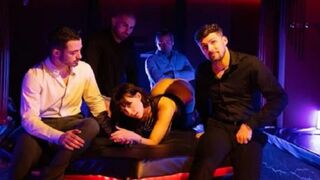 Submissive Whitney Wright gets dominated and fucked by men in an orgy party