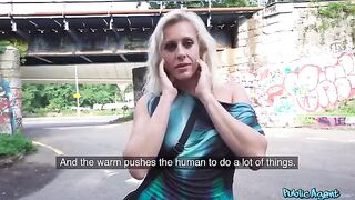 Blonde MILF gets banged right out in the open