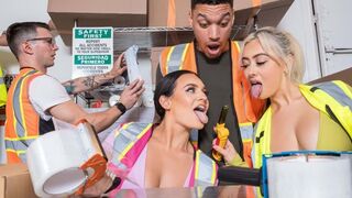 Girls have an orgy while their boyfriend is away at work