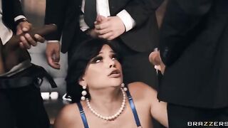 Formal Fuckfest: Mona's first gangbang experience