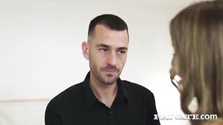 The dance instructor was very much excited and sexy