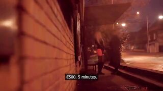 Busty prostitute fucks for money and comes to completion