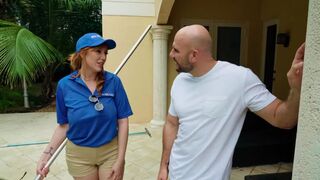 My hot redhead pool girl has a juicy ass that I love to play with