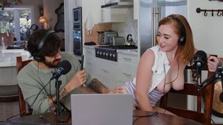 Babe fucked during a podcast, featuring intense POV action