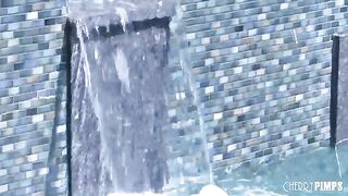 The mistress seduced the pool cleaner with a big cock and paid him with a blowjob