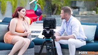 Natasha Nice is having an interview and gets fucked in the ass