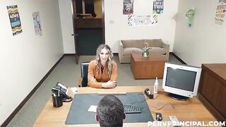 The boss fucked his secretary on the table in the office