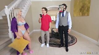 A husband watches his wife get fucked by a stranger, a cuckold scene