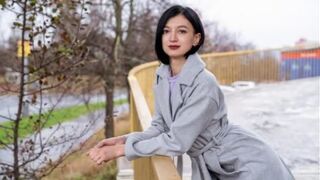 A quiet little brunette gets fucked on the Russian streets