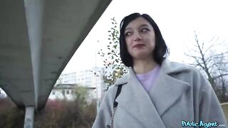A quiet little brunette gets fucked on the Russian streets