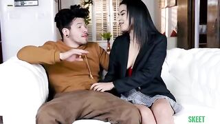 The girl next door has a great dick to fuck with