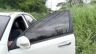 A blonde with a big ass has sex in a stranger's car