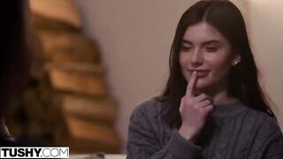 BFFs Talia and Stefany have a hot anal threesome sex with a guy