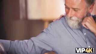 An old man satisfied the sexual needs of a pretty Czech girl in a steamy encounter