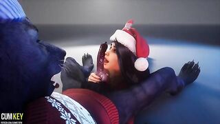 XXXMAS Werewolf fucks a beautiful woman with a juicy pussy