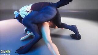 XXXMAS Werewolf fucks a beautiful woman with a juicy pussy