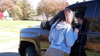 A hot girl was picked up by a horny driver and she had to pay him