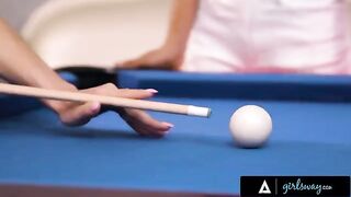 Steaming MILF Lexi Luna teaches Nia Nacci to play pool and more
