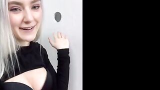 Cute teen Eva Elfie gets fucked through the glory hole