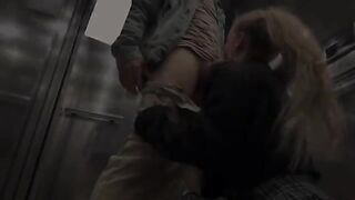 The camera in the elevator is not a hindrance for the hot Russian girl