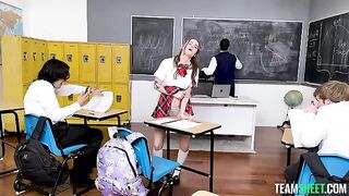 The girl passed the exam thanks to her blowjob skills, not brains