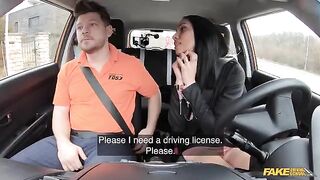 The madam tries to seduce a man in her car