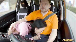 The madam tries to seduce a man in her car