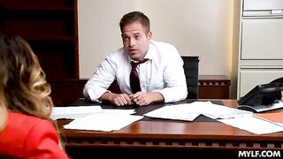 A super sexy milf is fucking with her husband in the office
