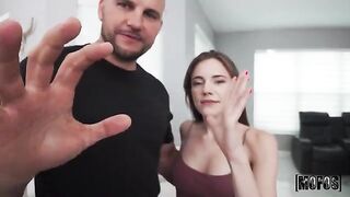 A girl has no idea that she was being filmed while she was getting intimate