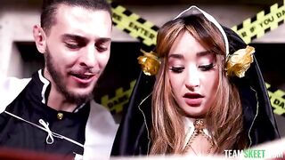 The girl was fucked on All Saints' Day in a steamy cosplay scene