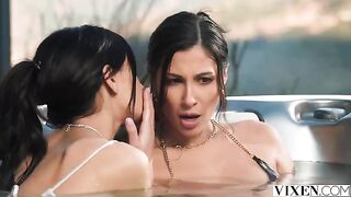 A day in paradise with a hot brunette